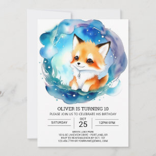 Fennec Fox Birthday Adventure Invitation
