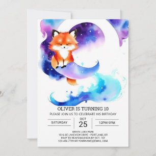 Fennec Fox Birthday Editable Invitation