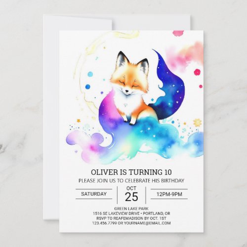 Fennec Fox Birthday Extravaganza Invitation