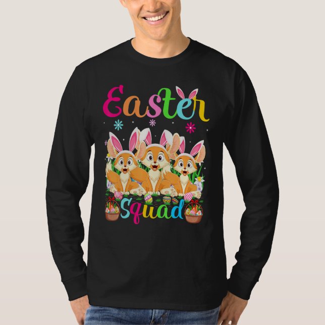 Fennec Fox Bunny Ear Easter Squad Fennec Fox Happy T-Shirt (Front)
