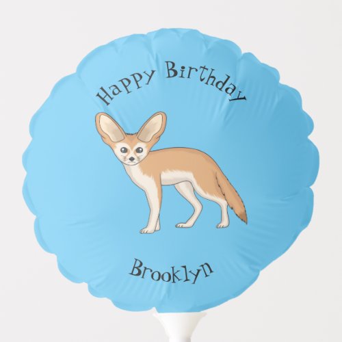 Fennec fox cartoon illustration balloon