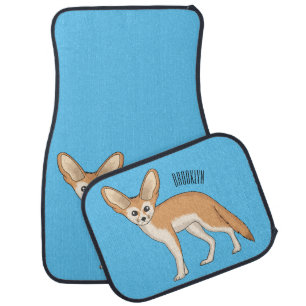 Fennec fox cartoon illustration car floor mat