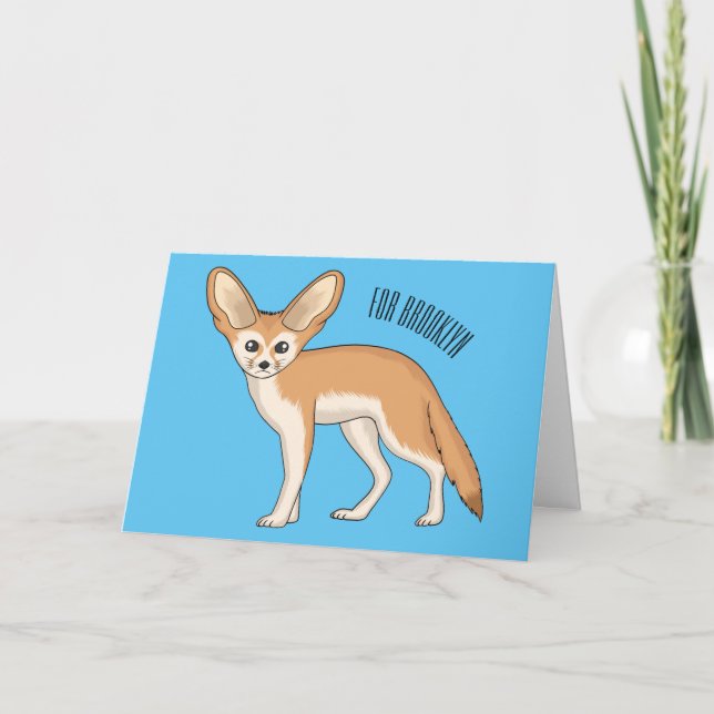 Fennec fox cartoon illustration  card (Front)