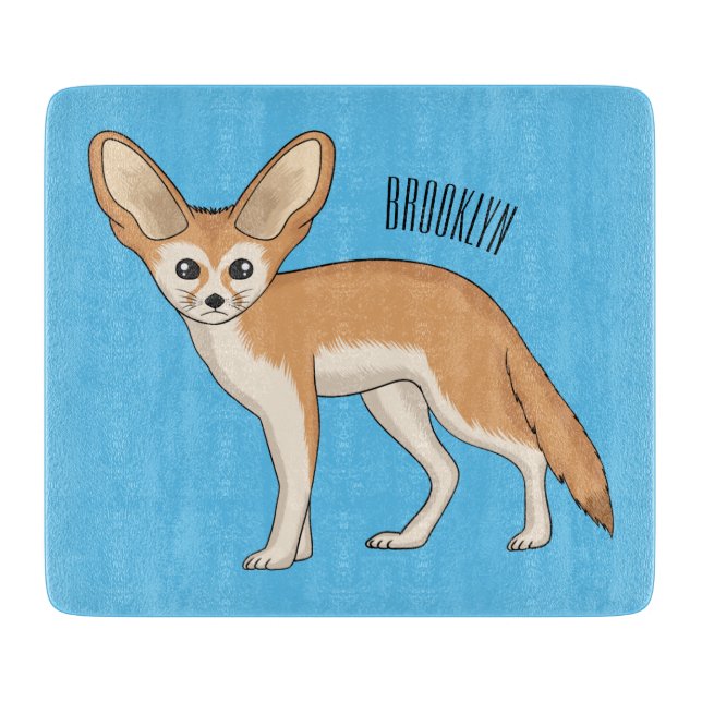 Fennec fox cartoon illustration cutting board (Front)