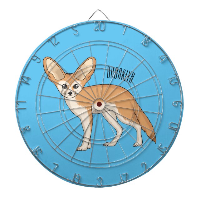 Fennec fox cartoon illustration dart board (Front)
