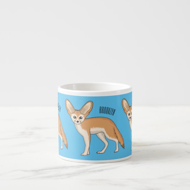 Fennec fox cartoon illustration  espresso cup (Front)