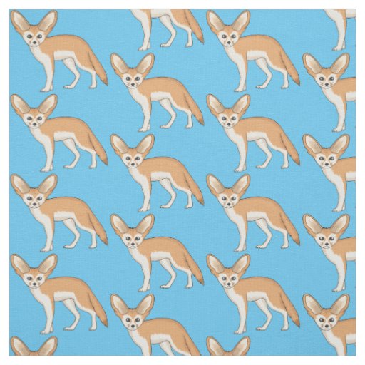 Fennec fox cartoon illustration fabric