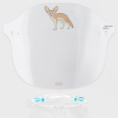 Fennec fox cartoon illustration face shield (Front w/Glasses)