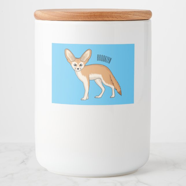 Fennec fox cartoon illustration  food label (Front)
