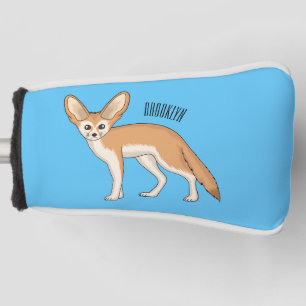Fennec fox cartoon illustration  golf head cover