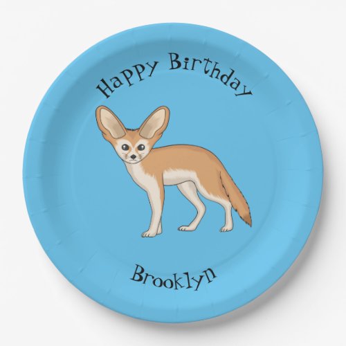 Fennec fox cartoon illustration paper plates