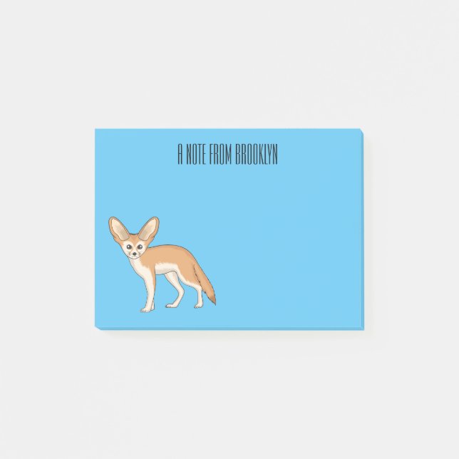 Fennec fox cartoon illustration post-it notes (Front)