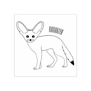 Fennec fox cartoon illustration rubber stamp