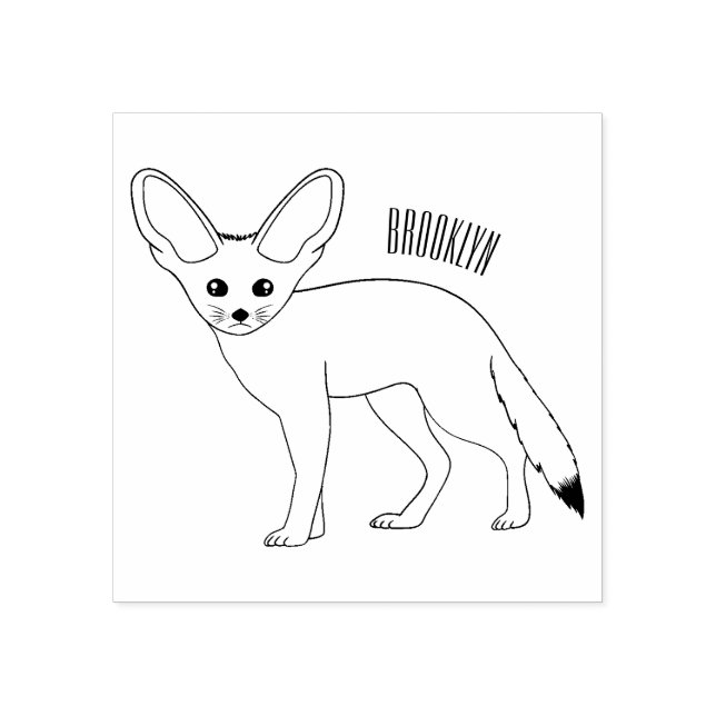 Fennec fox cartoon illustration rubber stamp (Imprint)