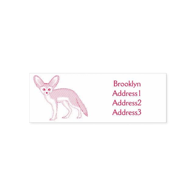 Fennec fox cartoon illustration self-inking stamp (Design)