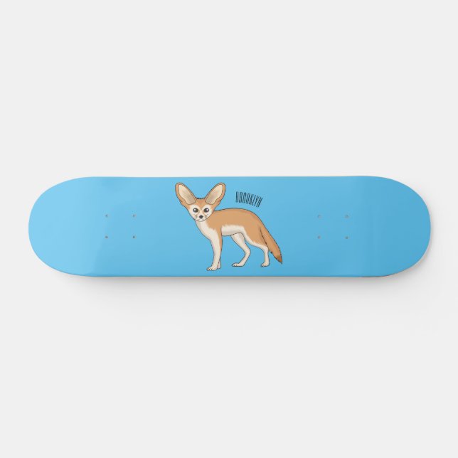 Fennec fox cartoon illustration skateboard (Horz)