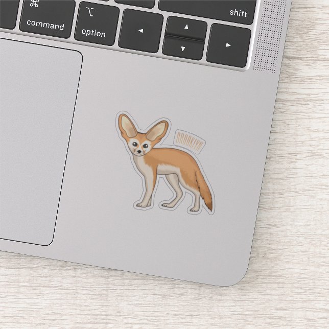 Fennec fox cartoon illustration sticker (Detail)
