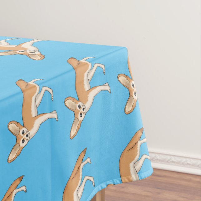 Fennec fox cartoon illustration  tablecloth (In Situ)