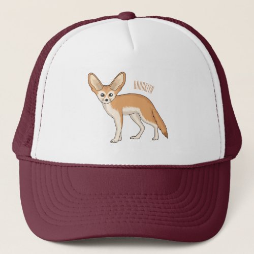 Fennec fox cartoon illustration  trucker hat