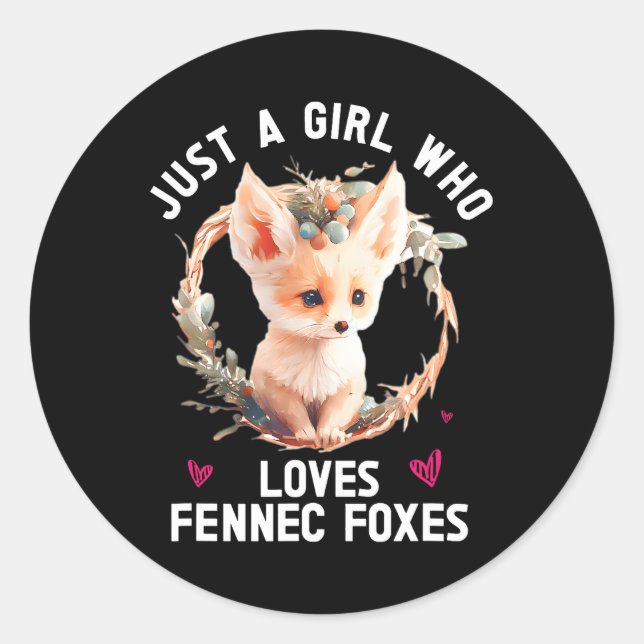 Fennec Fox Cute Fennic Foxes Fenec Animal Fox Classic Round Sticker (Front)