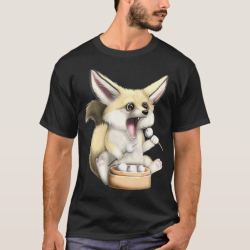 Fennec Fox Dim Sum Dumpling Cute Asian Chinese T_Shirt