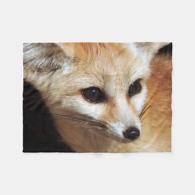 Fennec Fox Fleece Blanket (Front (Horizontal))