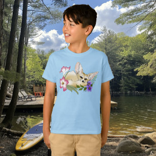 Fennec Fox Flowers Cute T-Shirt