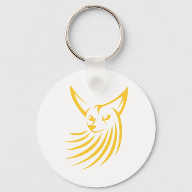 Fennec Fox in Swish Drawing Style Keychain (Front)