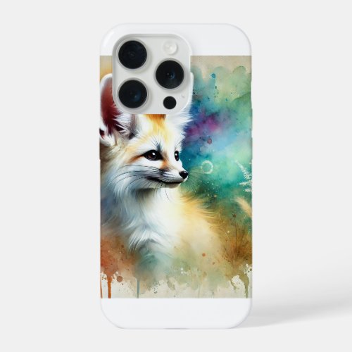 Fennec Fox in Watercolor 240624AREF134 _ Watercolo iPhone 15 Pro Case