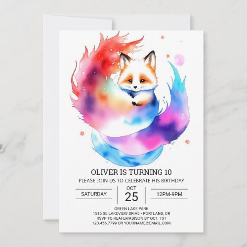 Fennec Fox Party for Kids Birthday Invitation