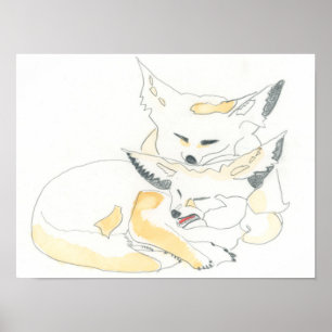 Fennec Foxes Poster