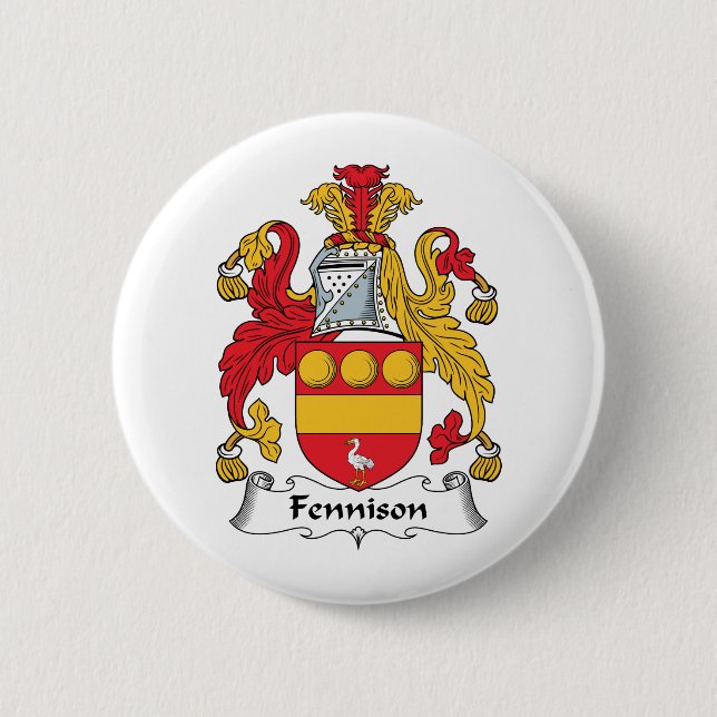 Fennison Family Crest Pinback Button (Front)