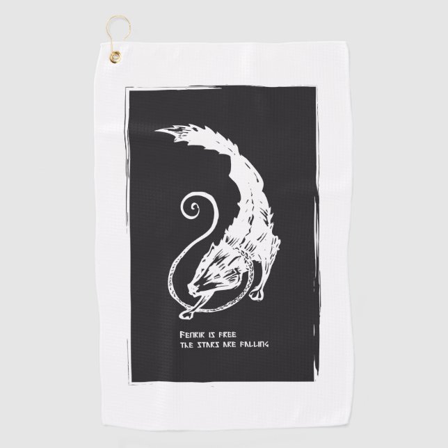 Fenrir Fenris is free dog viking norse mythology Golf Towel (Front)
