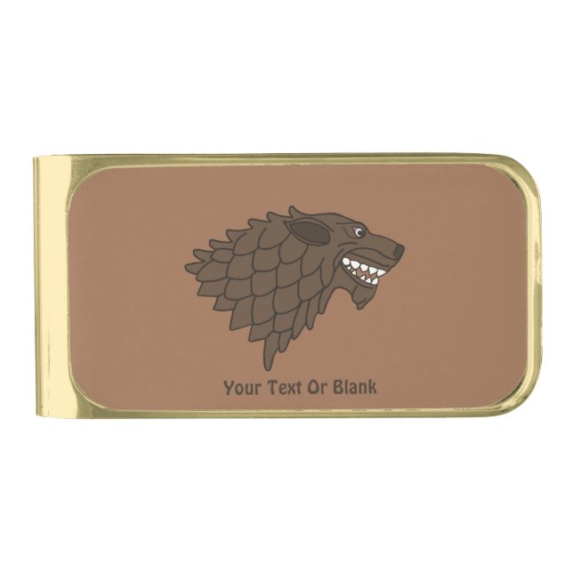 Fenrir/Fenriswolf Gold Finish Money Clip (Front)