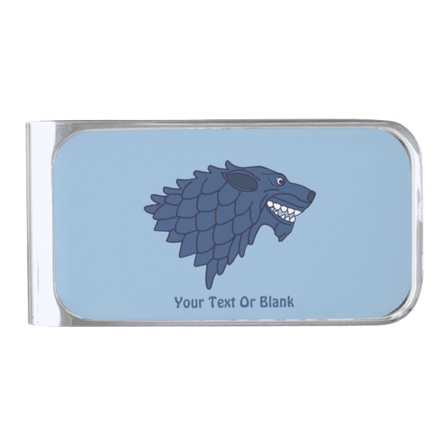 Fenrir/Fenriswolf Silver Finish Money Clip (Front)