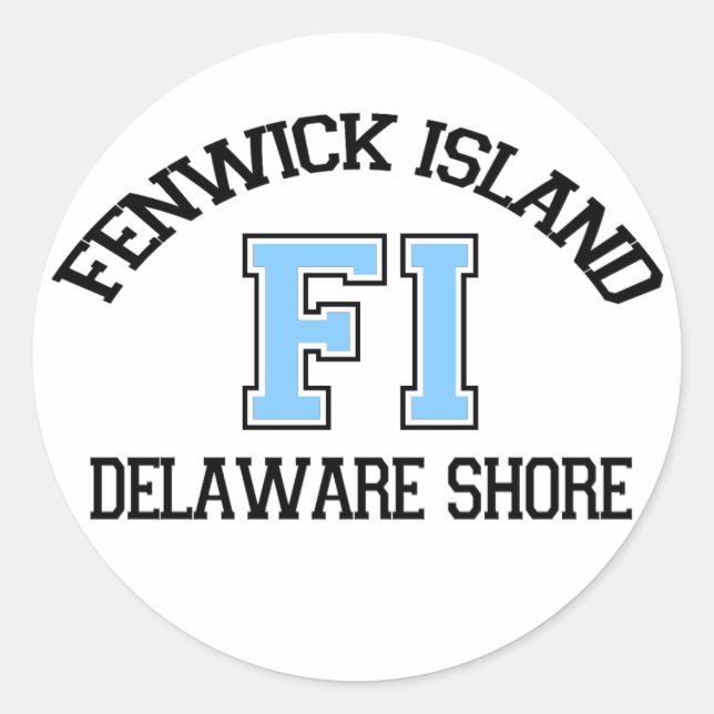 Fenwick Island. Classic Round Sticker (Front)
