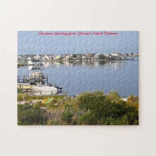 Fenwick Island Delaware Christmas Greetings Jigsaw Puzzle