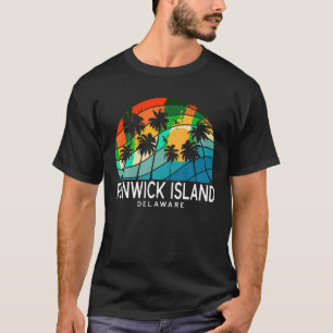 Fenwick Island Delaware Palm Tree Tropical Beach S T-Shirt
