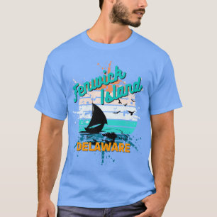 Fenwick Island Delaware Retro Vintage Island TShir T-Shirt