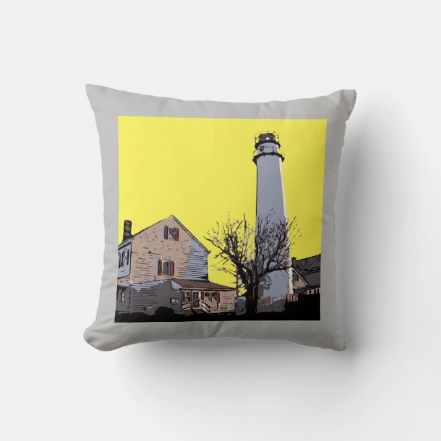 FENWICK ISLAND LIGHTHOUSE THROW PILLOW (Front)
