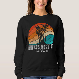 Fenwick Island State Park Delaware Palm Tree Beach Sweatshirt
