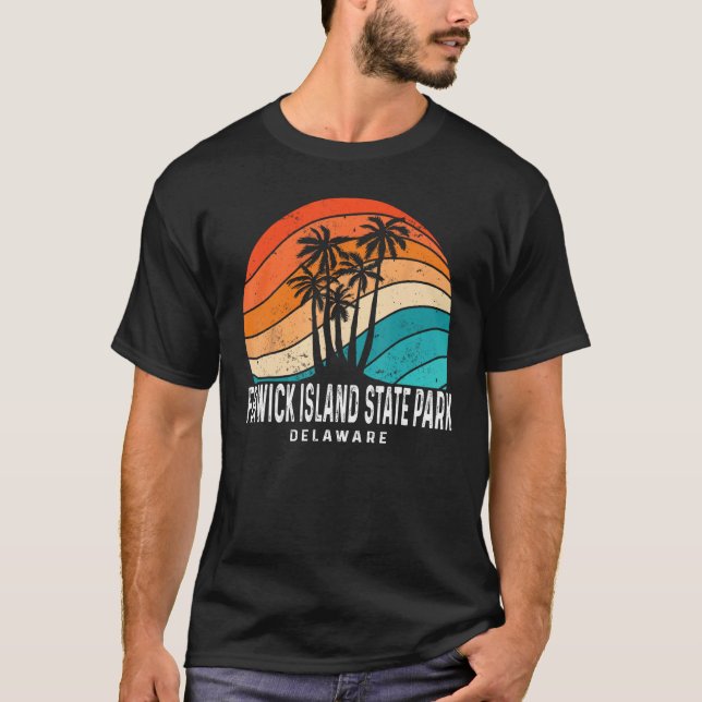 Fenwick Island State Park Delaware Palm Tree Beach T-Shirt (Front)