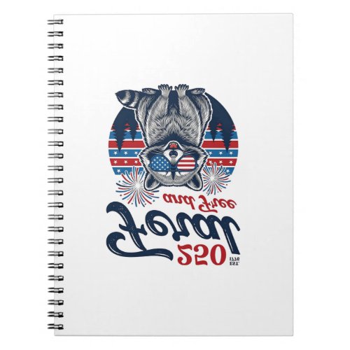 Feral 250 and Free Raccoon Patriotic Vector Design Notebook