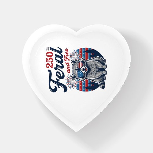 Feral 250 and Free Raccoon Patriotic Vector Design Paperweight