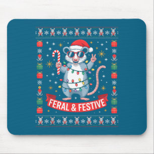 Feral And Festive Ossum Christmas Sweater  Mouse Pad
