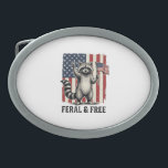 Feral and Free Patriotic Raccoon Vintage Shirt Des Belt Buckle<br><div class="desc">Feral and Free Patriotic Raccoon Vintage Shirt Design_1</div>