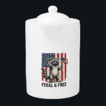 Feral and Free Patriotic Raccoon Vintage Shirt Des Teapot<br><div class="desc">Feral and Free Patriotic Raccoon Vintage Shirt Design_1</div>