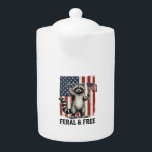 Feral and Free Patriotic Raccoon Vintage Shirt Des Teapot<br><div class="desc">Feral and Free Patriotic Raccoon Vintage Shirt Design_1</div>