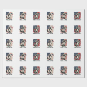Feral and Free Patriotic Raccoon Vintage Shirt Des Wrapping Paper