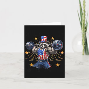 Feral And Funny Raccoon 250th Anniversary 4th Of Card